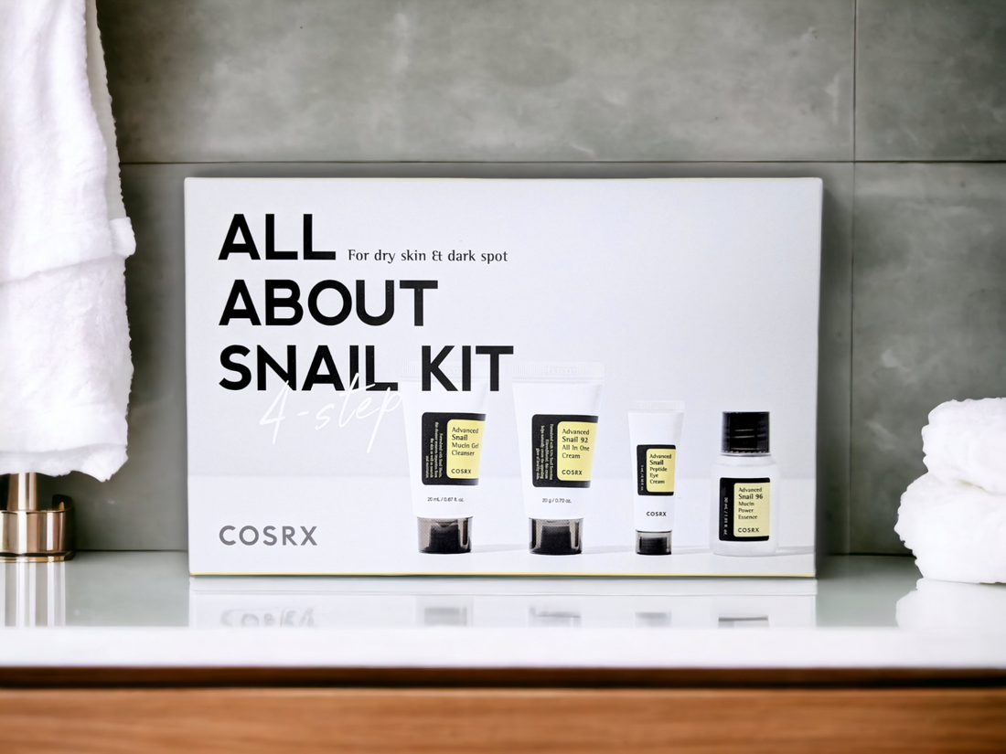 Découvrez le Coffret All About Snail de COSRX pour une peau éclatante avec un effet "glass skin" - Le secret de la Kbeauty
