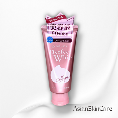 Mousse nettoyante visage - Shiseido SENKA Perfect Whip Collagen - 120 g : Nettoyage en profondeur et hydratation de la peau
